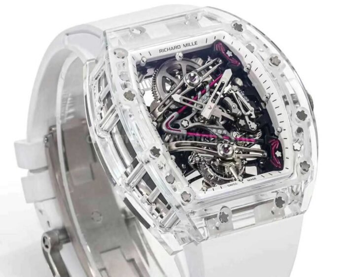 RM Factory Richard Mille RM38-02 43mm Crystal White Rubber Strap Skeletonized White Dial - Image 2