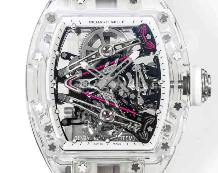 RM Factory Richard Mille RM38-02 43mm Crystal White Rubber Strap Skeletonized White Dial - Image 5