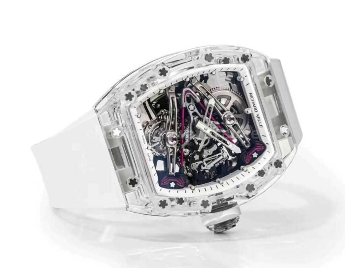RM Factory Richard Mille RM38-02 43mm Crystal White Rubber Strap Skeletonized White Dial - Image 6