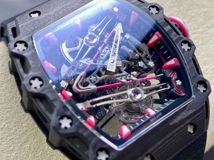 RM Factory Tourbillon Richard Mille RM38-02 Manual Winding 43mm Carbon Fiber Rubber Strap Skeletonized Dial - Image 2