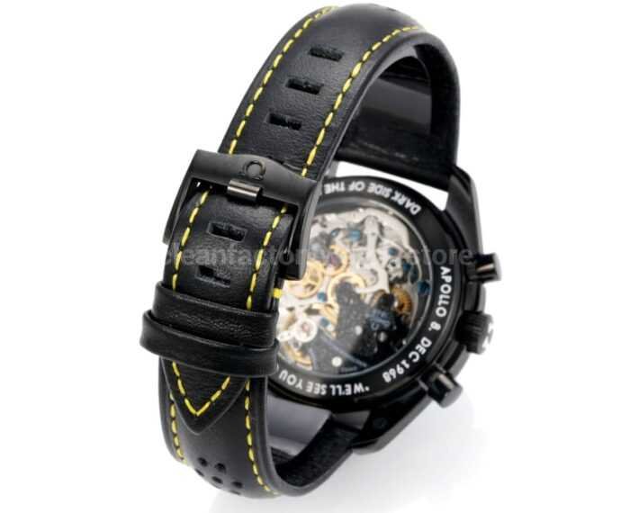 TW Factory Omega Speedmaster Dark Side Of The Moon Apollo 8 311.92.44.30.01.001 44.25mm Ceramic Leather Strap Black Dial - Image 4