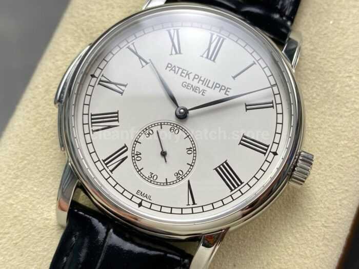 TW Factory Patek Philippe Calatrava 5022R 010 40mm Steel Calfskin Strap Roman Numerals White Dial 7 Super Clone Watch,Clean Factory Watch