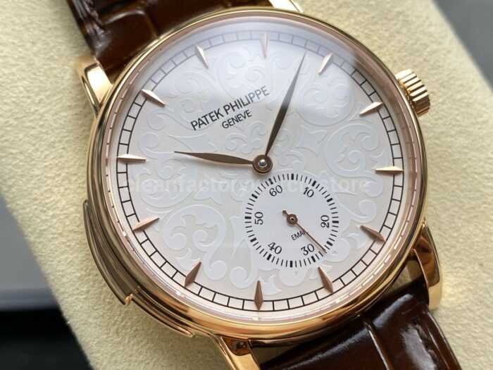 TW Factory Patek Philippe Calatrava 5078 40mm Rose Gold Calfskin Strap White Dial 8 Super Clone Watch,Clean Factory Watch