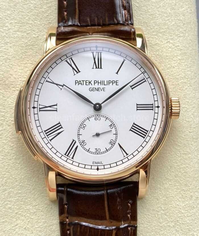 TW Factory Patek Philippe Calatrava 5078R 001 40mm Rose Gold Roman Numerals White Dial 7 Super Clone Watch,Clean Factory Watch