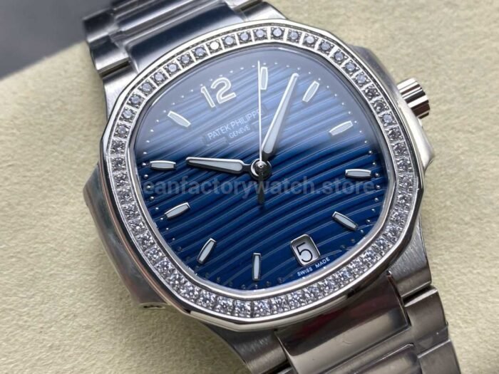 TW Factory Patek Philippe Nautilus 7118/1200A-001 Diamond Bezel Blue Dial - Image 2