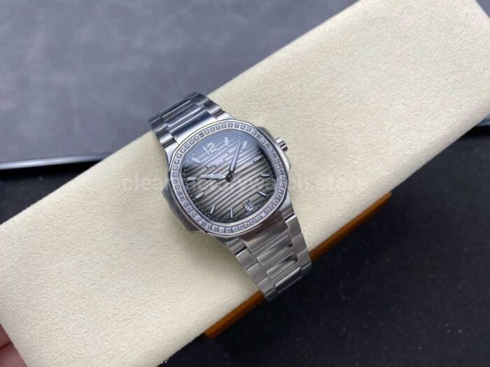 TW Factory Patek Philippe Nautilus 7118/1200A-011 Diamond Bezel Grey Dial - Image 4