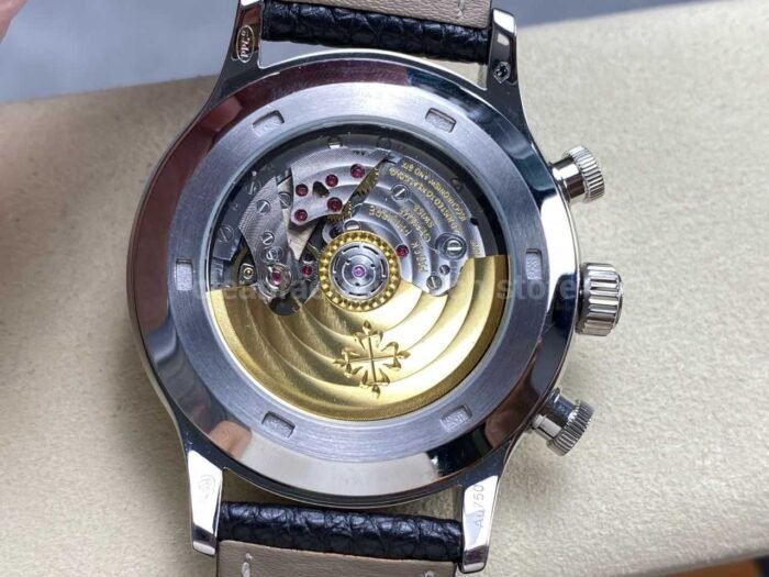 TW Factory Patek Philippe Pilot Travel Time Chronograph 5924G-001 White Gold Arabic Numerals Green Dial - Image 7