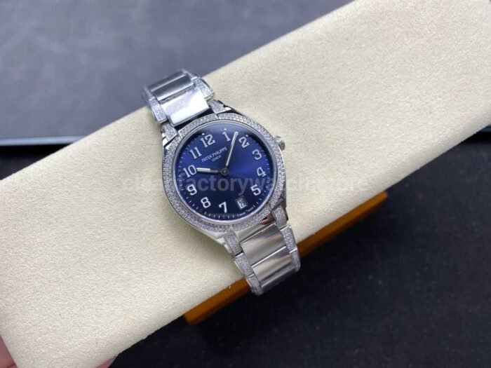 TW Factory Patek Philippe Twenty~4 7300/1200A-001 Diamond Bezel Arabic Numerals Blue Dial - Image 4