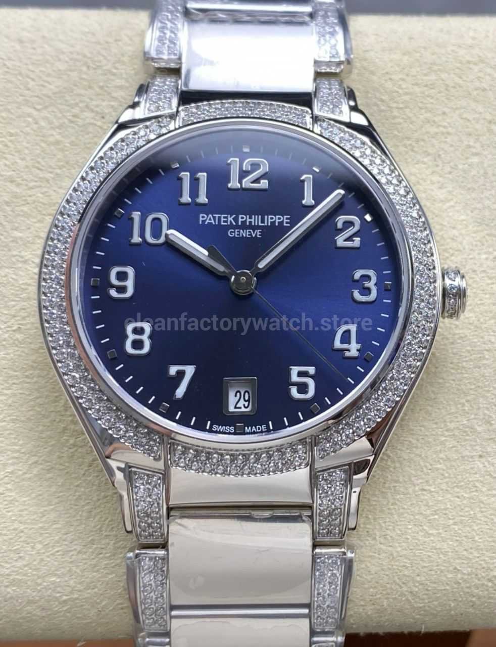 TW Factory Patek Philippe Twenty~4 7300/1200A-001 Diamond Bezel Arabic Numerals Blue Dial