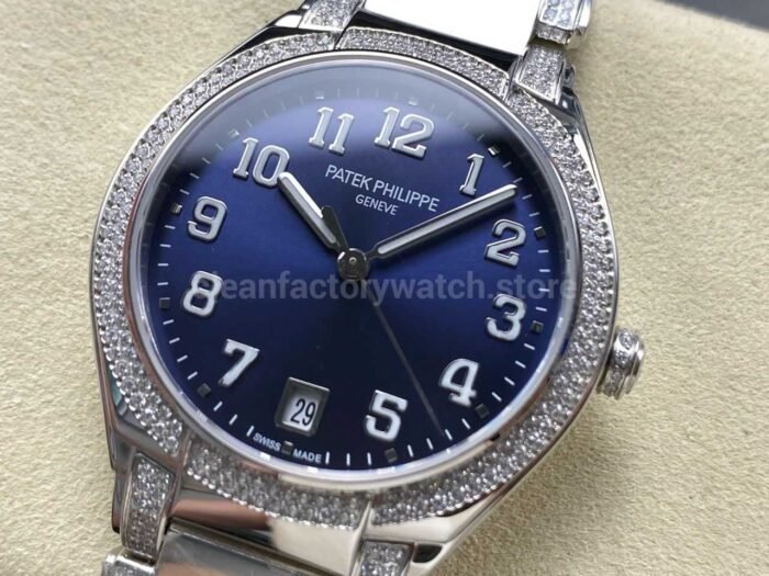 TW Factory Patek Philippe Twenty~4 7300/1200A-001 Diamond Bezel Arabic Numerals Blue Dial - Image 3