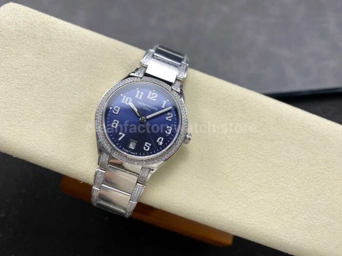 TW Factory Patek Philippe Twenty~4 7300/1200A-001 Diamond Bezel Arabic Numerals Blue Dial - Image 5