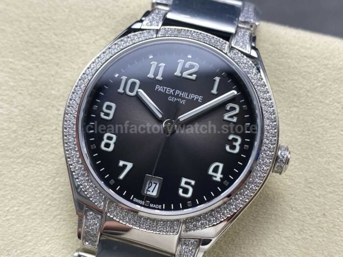 TW Factory Patek Philippe Twenty~4 7300/1200A-010 Diamond Bezel Arabic Numerals Grey Dial - Image 3