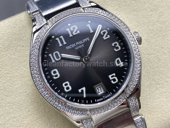 TW Factory Patek Philippe Twenty~4 7300/1200A-010 Diamond Bezel Arabic Numerals Grey Dial - Image 2