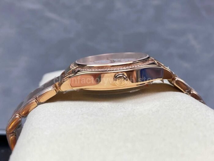 TW Factory Patek Philippe Twenty~4 7300/1200R-001 Rose Gold Diamond Bezel Arabic Numerals Brown Dial - Image 7