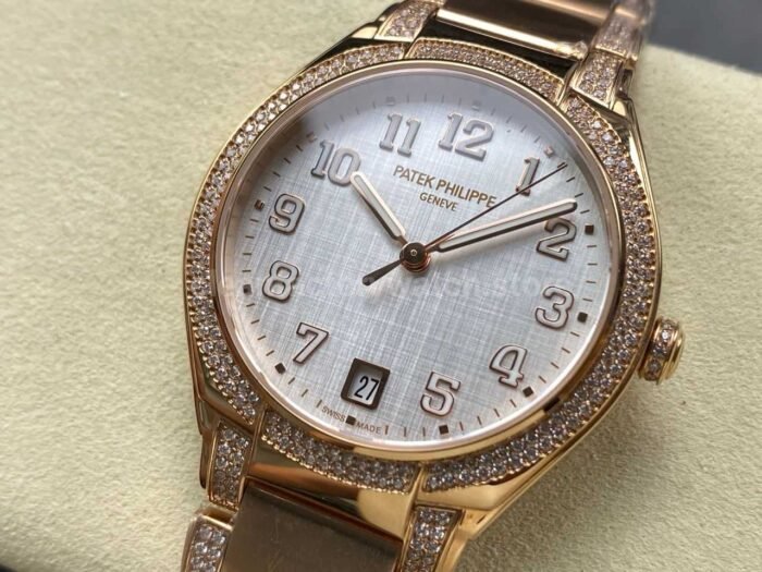 TW Factory Patek Philippe Twenty~4 7300/1201R-001 Rose Gold Diamond Bezel White Dial - Image 3