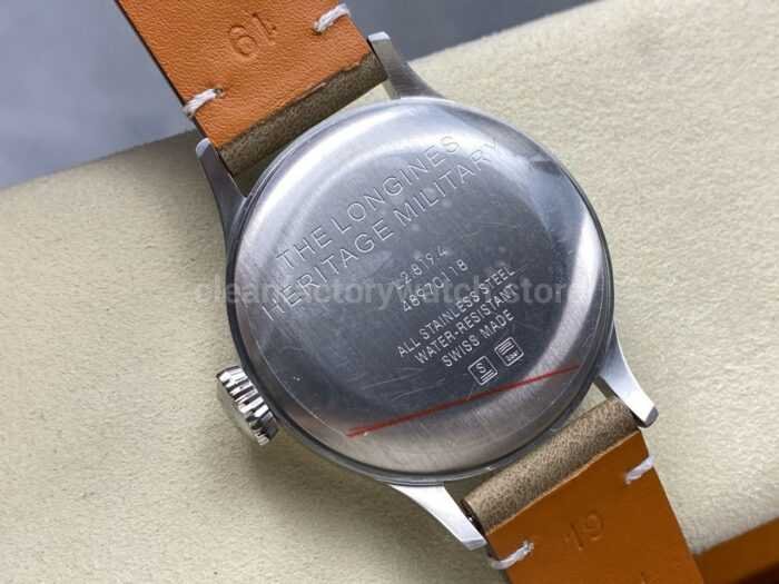 VC Factory Longines Heritage L28194932 38.5mm Steel Calf skin Strap Arabic Numerals Black Dial 8 Super Clone Watch,Clean Factory Watch