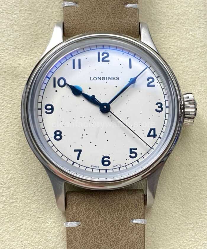 VC Factory Longines Heritage L28194932 38.5mm Steel Calf skin Strap Arabic Numerals White Dial 2 Super Clone Watch,Clean Factory Watch