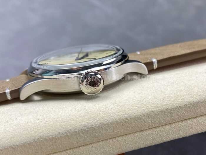 VC Factory Longines Heritage L28194932 38.5mm Steel Calf skin Strap Arabic Numerals Yellow Dial 7 Super Clone Watch,Clean Factory Watch