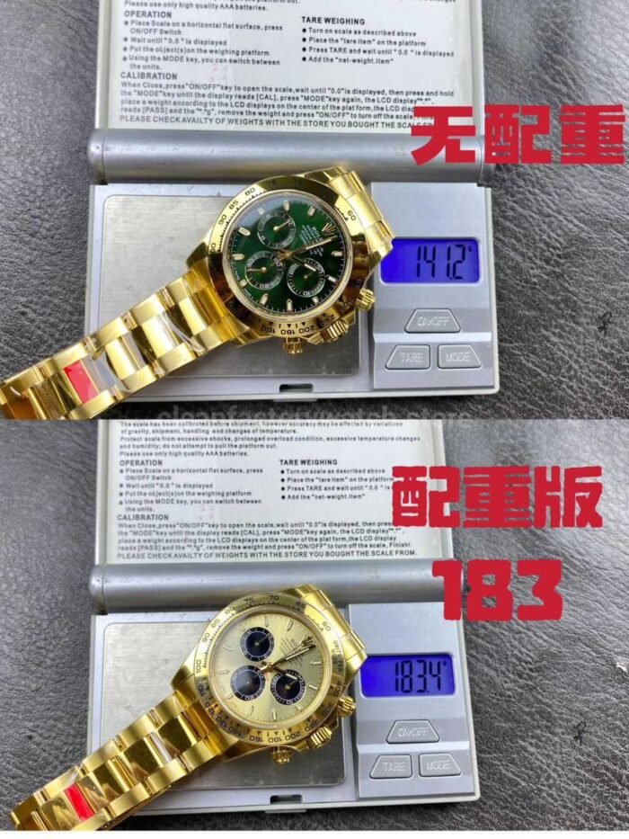 VS Factory CounterWeight Rolex Daytona 126508-0006 Yellow Gold Black Eye Champagne Dial - Image 9