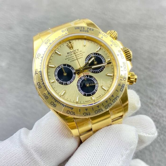 VS Factory CounterWeight Rolex Daytona 126508-0006 Yellow Gold Black Eye Champagne Dial - Image 2