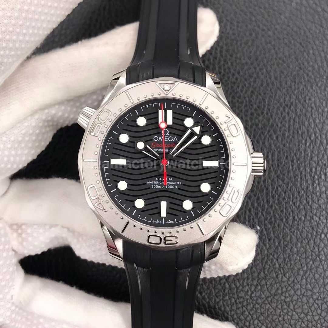 VS Factory Omega Seamaster Diver 300M 210.32.42.20.01.002 42mm Rubber Strap Black Dial