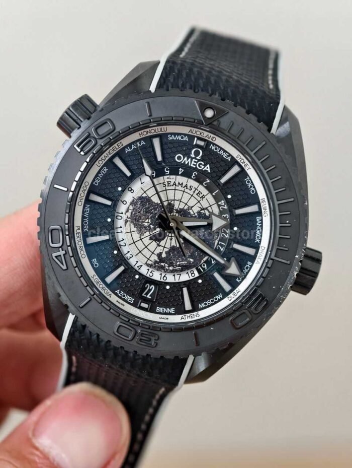 VS Factory Omega Seamaster Planet Ocean 600M Co-Axial Worldtimer 215.92.46.22.01.007 Black Dial - Image 3