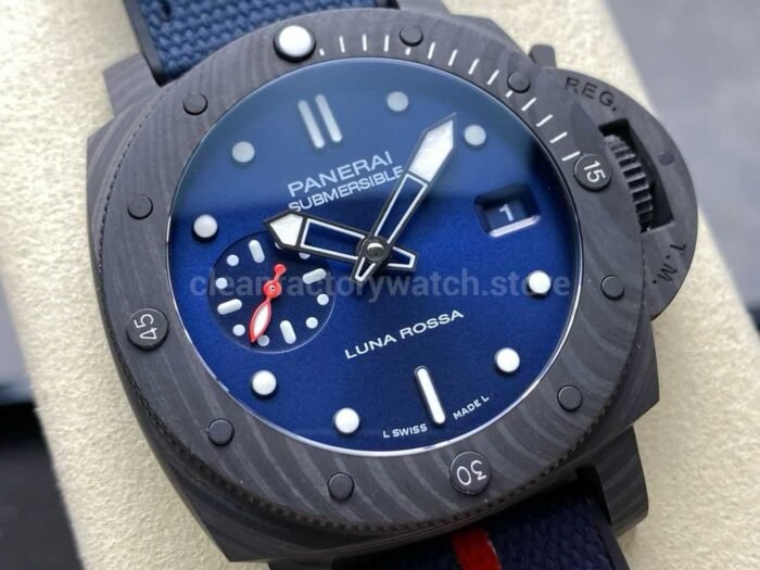 VS Factory Panerai Submersible Luna Rossa PAM1563 42mm Carbon Fiber Rubber Strap Blue Dial - Image 2