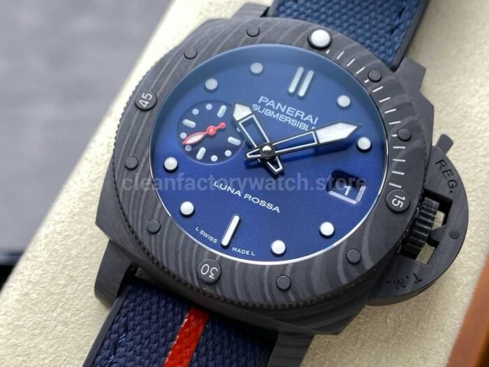 VS Factory Panerai Submersible Luna Rossa PAM1563 42mm Carbon Fiber Rubber Strap Blue Dial - Image 3