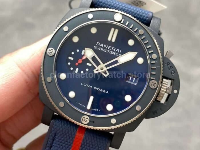 VS Factory Panerai Submersible PAM 01466 44mm Ceramic Rubber Strap Blue Dial - Image 3