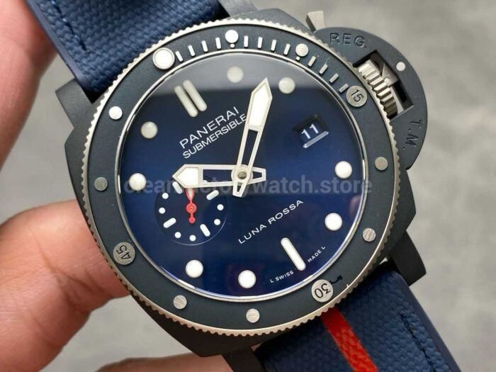 VS Factory Panerai Submersible PAM 01466 44mm Ceramic Rubber Strap Blue Dial - Image 2