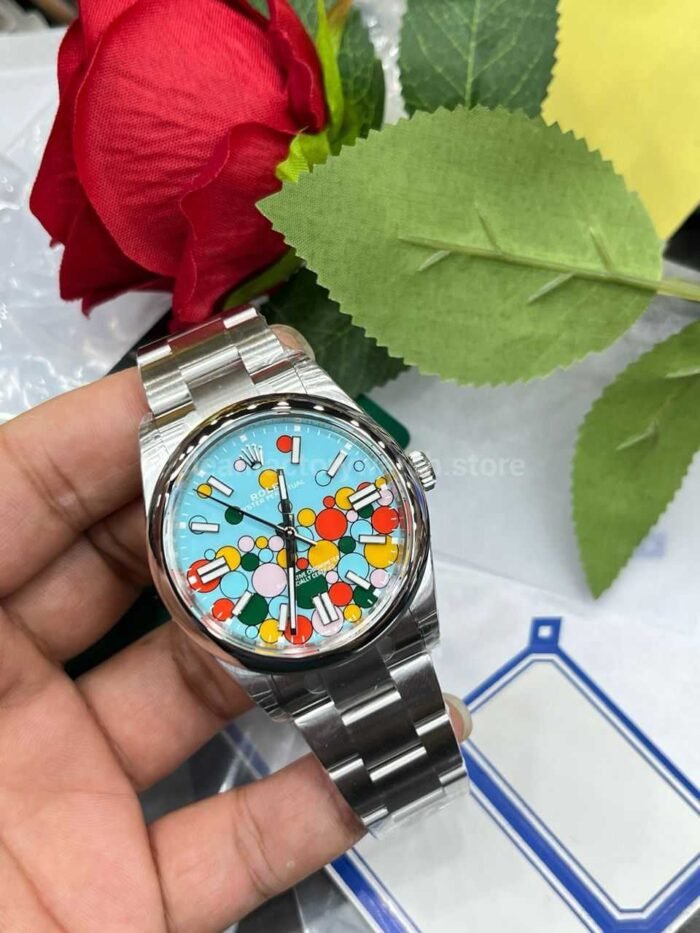 VS Factory Rolex Oyster Perpetual 124300-0008 41mm Bubbles Fringed Blue - Image 6