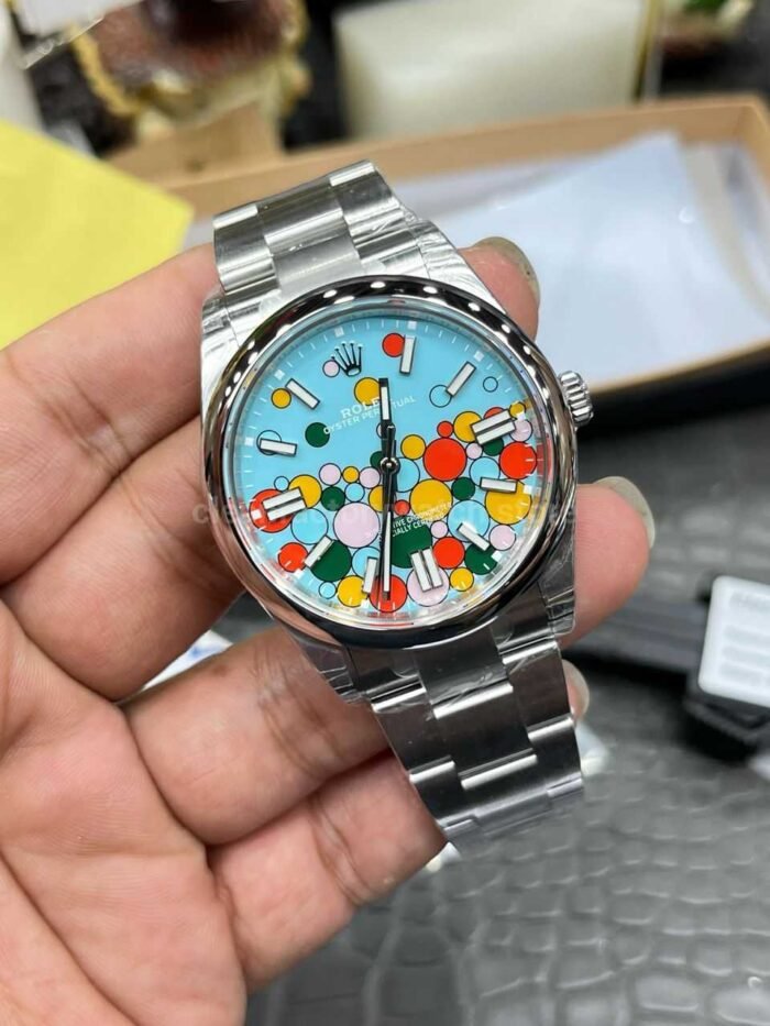 VS Factory Rolex Oyster Perpetual 124300-0008 41mm Bubbles Fringed Blue - Image 4