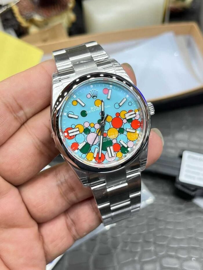 VS Factory Rolex Oyster Perpetual 124300-0008 41mm Bubbles Fringed Blue - Image 2