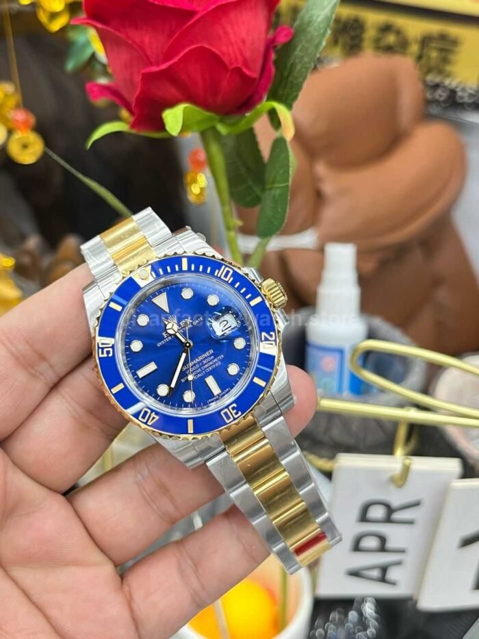VS Factory Rolex Submariner Date 116613LB 40mm Half Yellow Gold Blue Dial - Image 6