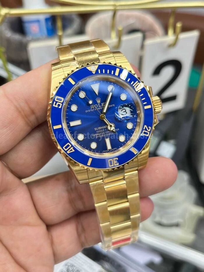 VS Factory Rolex Submariner Date 116618LB 40mm Full Yellow Gold Blue Dial - Image 5