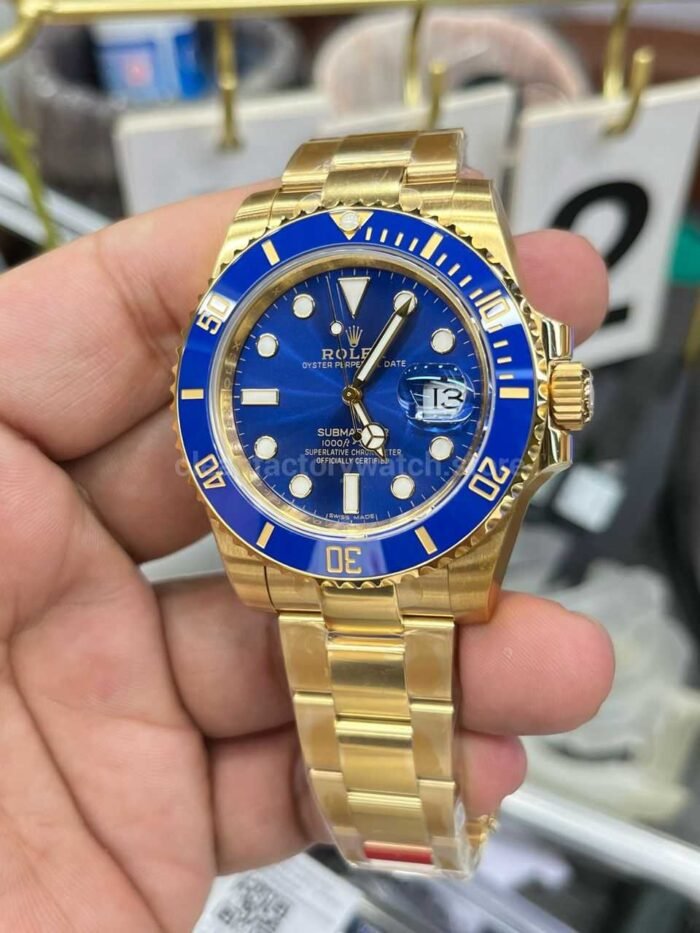 VS Factory Rolex Submariner Date 116618LB 40mm Full Yellow Gold Blue Dial - Image 3