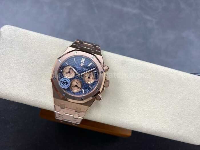 APS Factory Audemars Piguet Royal Oak Chronograph 26331OR.OO.D315CR.01 41mm Full Rose Gold Blue Dial - Image 5