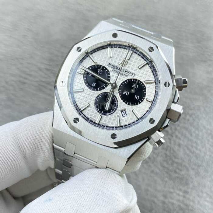 APS Factory Audemars Piguet Royal Oak Chronograph 26331ST.OO.1220ST.03 41mm Full Steel White Dial - Image 3