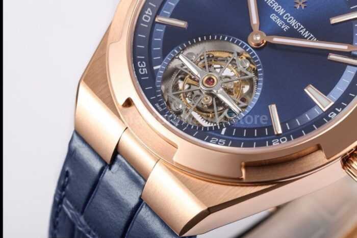 BBS Factory Vacheron Constantin Overseas Tourbillon 6000V-110R-B733 Leather Strap Rose Gold Blue Dial - Image 6