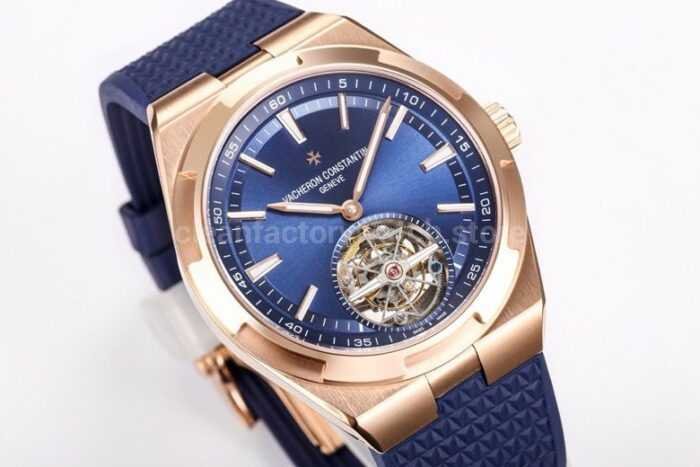 BBS Factory Vacheron Constantin Overseas Tourbillon 6000V-110R-B733 Rubber Strap Rose Gold Blue Dial - Image 2