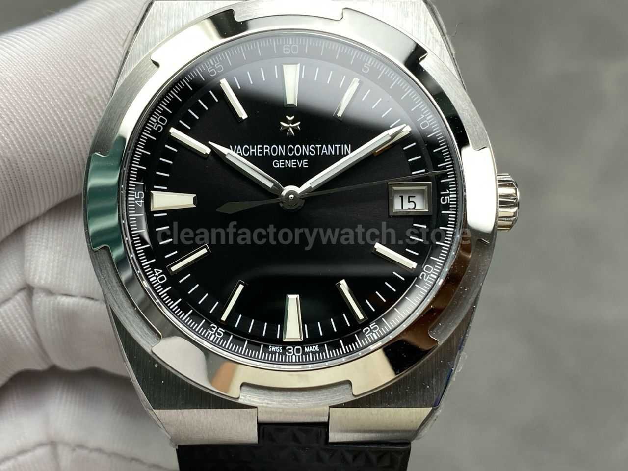 8F Factory Vacheron Constantin Overseas 4500V110A-B483 41mm Rubber Strap Black Dial