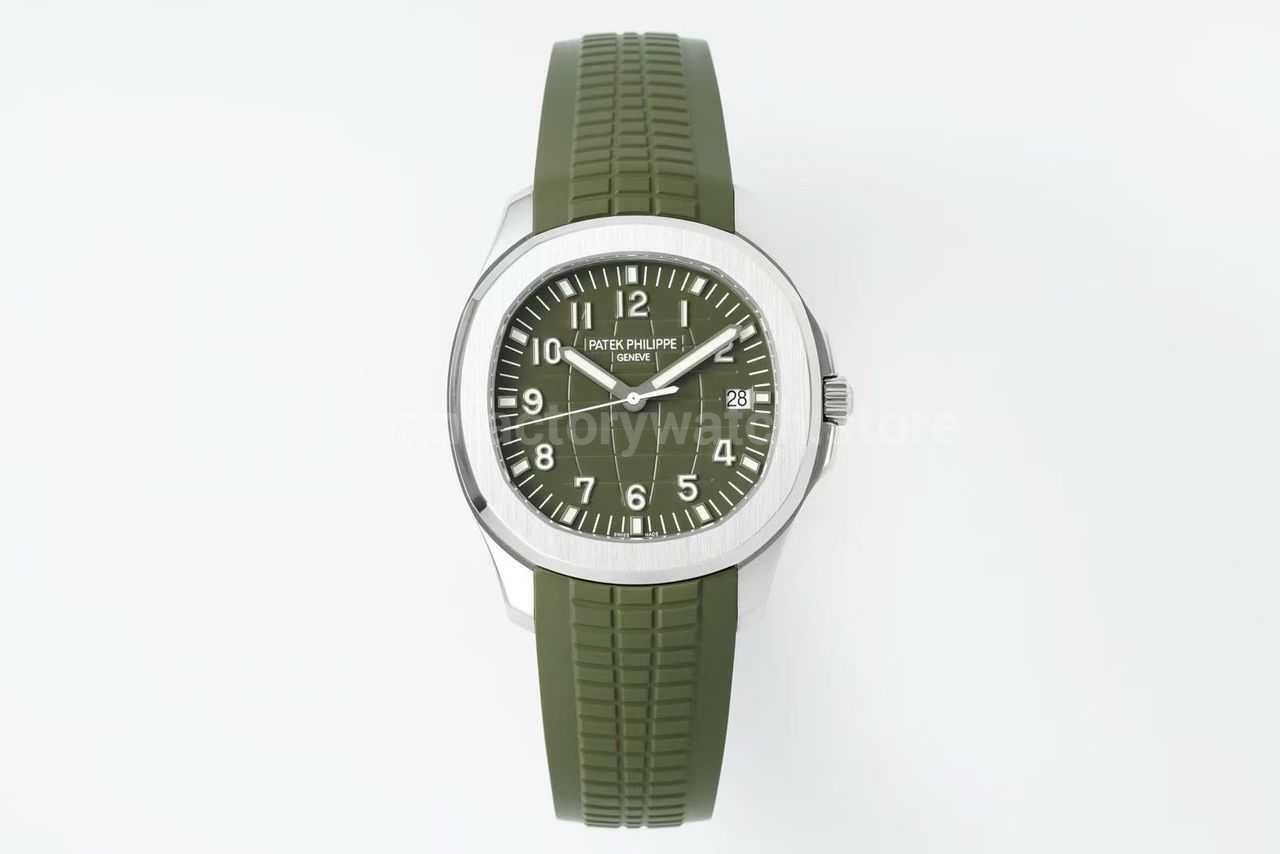 DDF Factory Patek Philippe Aquanaut 42mm 5168G 010 White Gold Rubber Strap Avocado Green Dial (10) DDF Factory Patek Philippe Aquanaut 5168G-010 42mm White Gold Rubber Strap Avocado Green Dial - Image 1