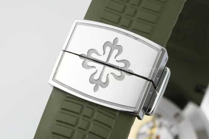 DDF Factory Patek Philippe Aquanaut 5168G-010 42mm White Gold Rubber Strap Avocado Green Dial - Image 9