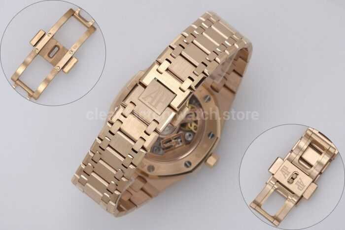 ZF Factory Audemars Piguet Royal Oak Jumbo 16204BA.OO.1240BA.01 Rose Gold Skeletonized Dial - Image 9