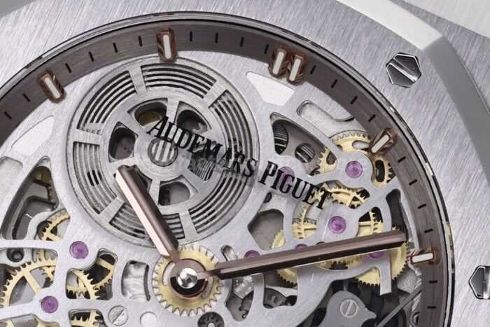 ZF Factory Audemars Piguet Royal Oak Jumbo16204BC.OO.1240BC.01 White Gold Skeletonized Dial - Image 4