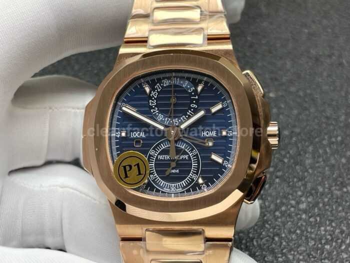 P1 Factory Patek Philippe Nautilus 5990/1R-001 40.5mm Full Rose Gold Blue Dial - Image 4
