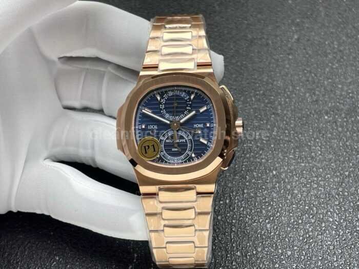 P1 Factory Patek Philippe Nautilus 5990/1R-001 40.5mm Full Rose Gold Blue Dial - Image 1