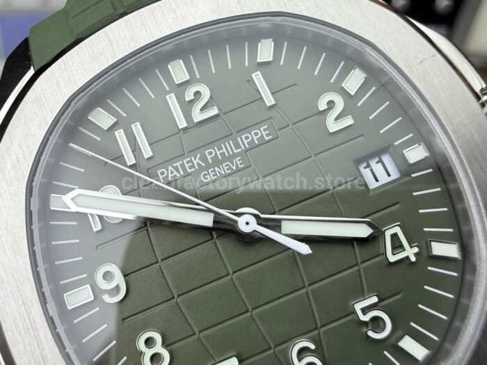 3K Factory Patek Philippe Aquanaut 42.2mm 5168G-010 White Gold，Avocado Green Rubber Strap Avocado Green Dial - Image 3