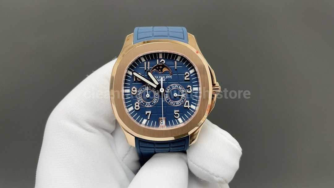 3K Factory Patek Philippe Aquanaut 5261R-001 40mm Rose Gold Blue Rubber Strap Blue Dial
