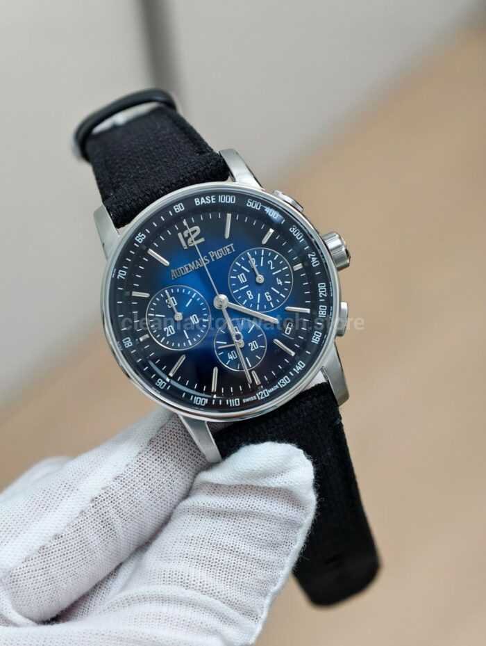 APS Factory Audemars Piguet Code 11.59 26393BC.OO.A002KB.01 41mm Steel Canvas Strap Blue Dial - Image 2